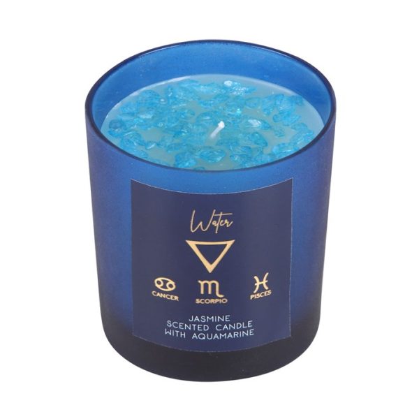 Water Element Jasmine Crystal Chip Candle