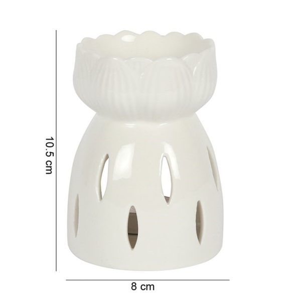 White Gloss Lotus Flower Oil Burner - Image 5