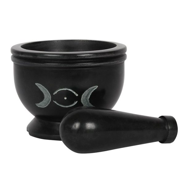 Soap Stone Triple Moon Pestle and Mortar - Image 2