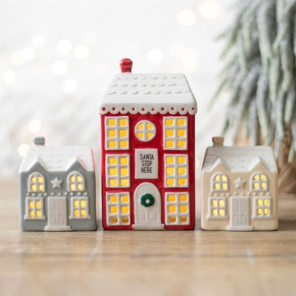 Set of 3 Light Up LED Christmas Houses - Image 4