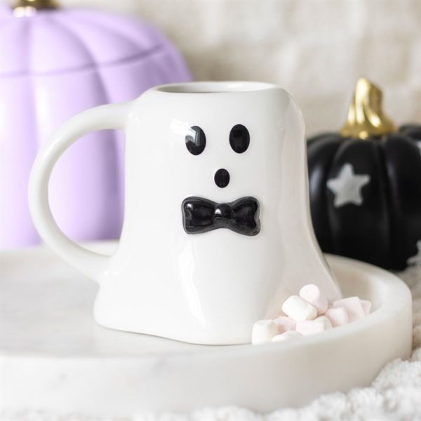 Mr Boo Ghost Shaped Mug with Bow Tie - Image 4