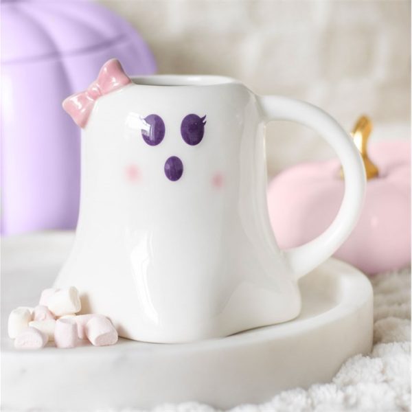 Mrs Boo Ghost Shaped Mug with Bow - Image 4
