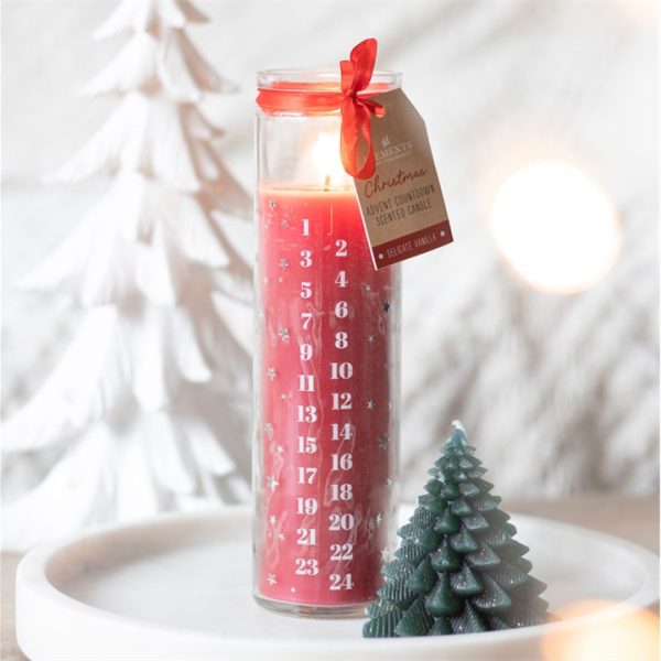 Red Vanilla Advent Tube Candle - Image 4