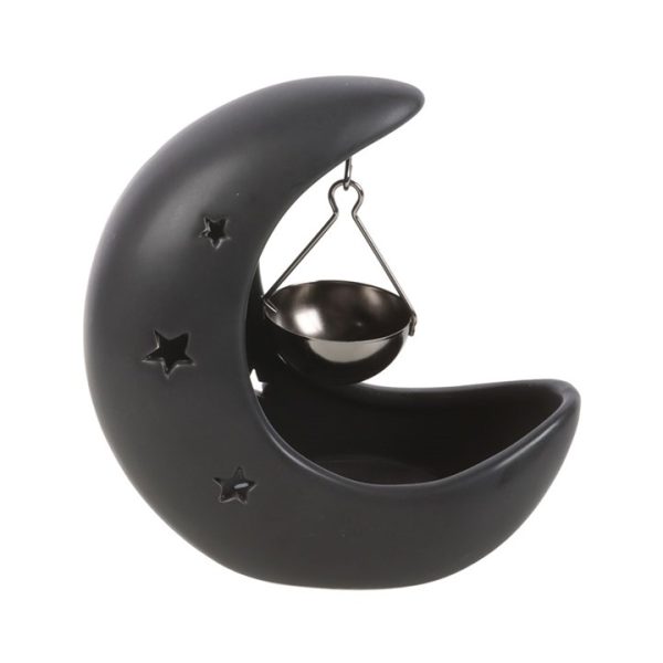 Black Crescent Moon Hanging Oil Burner - Image 3