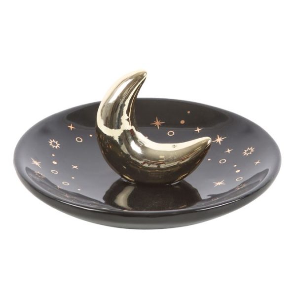 Gold Crescent Moon Incense Stick Holder - Image 2