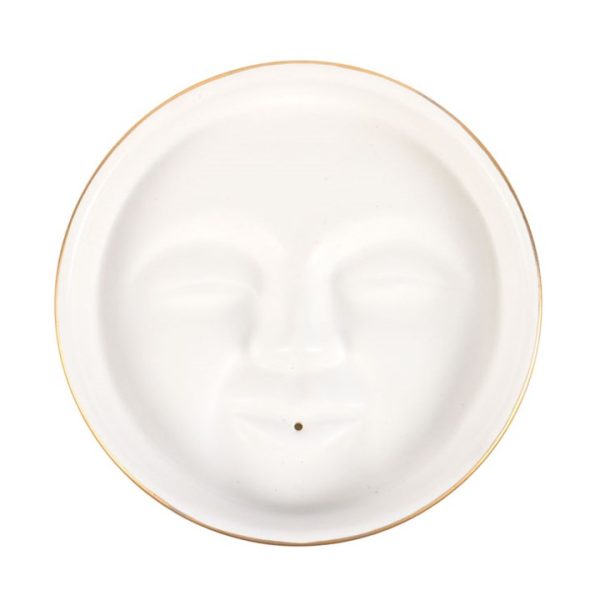 White Moon Face Incense Stick Holder - Image 2