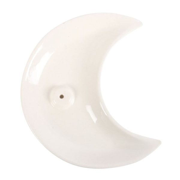 White Crescent Moon Incense Stick Holder - Image 2