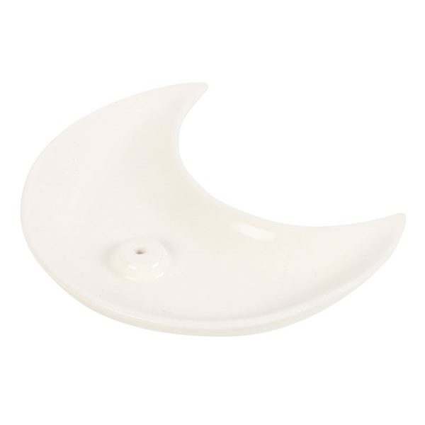 White Crescent Moon Incense Stick Holder - Image 3