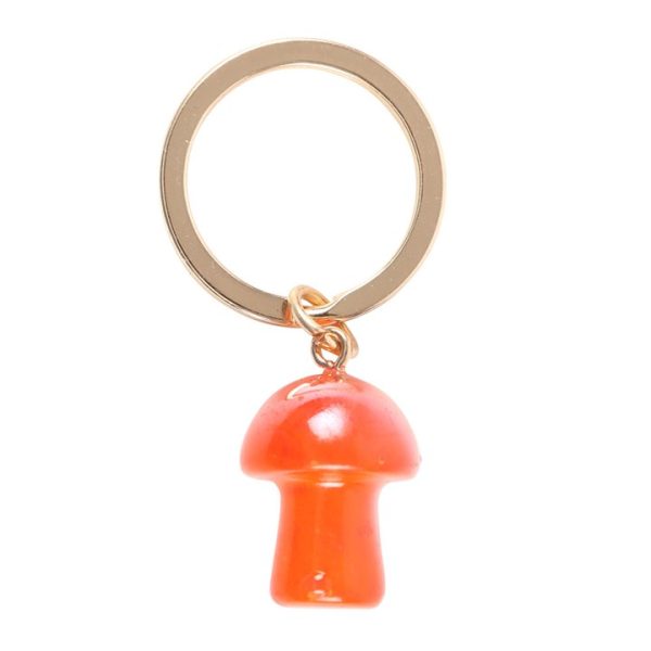 Orange Aura Crystal Mushroom Keyring - Image 2