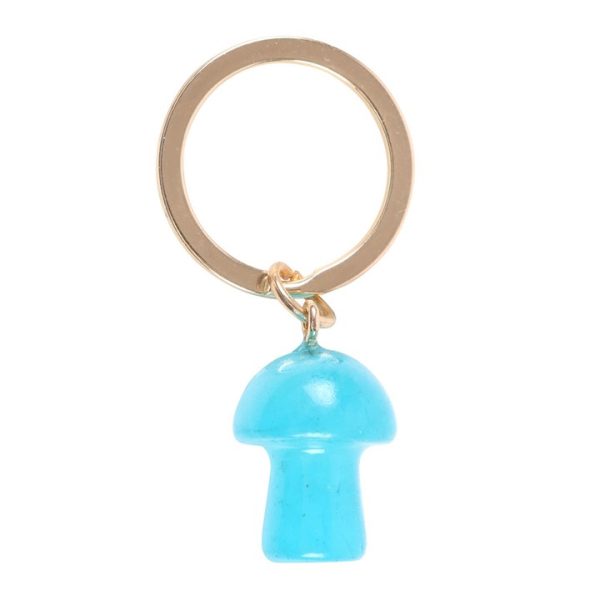 Blue Aura Crystal Mushroom Keyring - Image 2