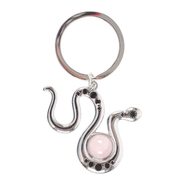 Snake Keyring with Rose Quartz Crystal - Image 4