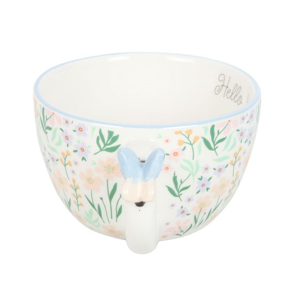 Hello Beautiful Ditsy Floral Print Mug with Butterfly - Image 5