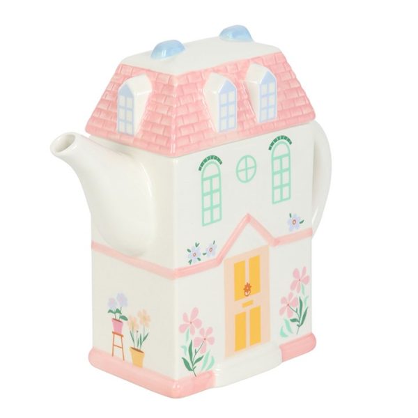 Pastel House Shaped Teapot - Image 3