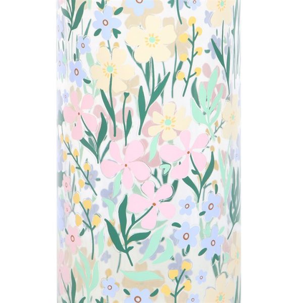 Ditsy Floral Print Glass and Bamboo Water Bottle - Image 5