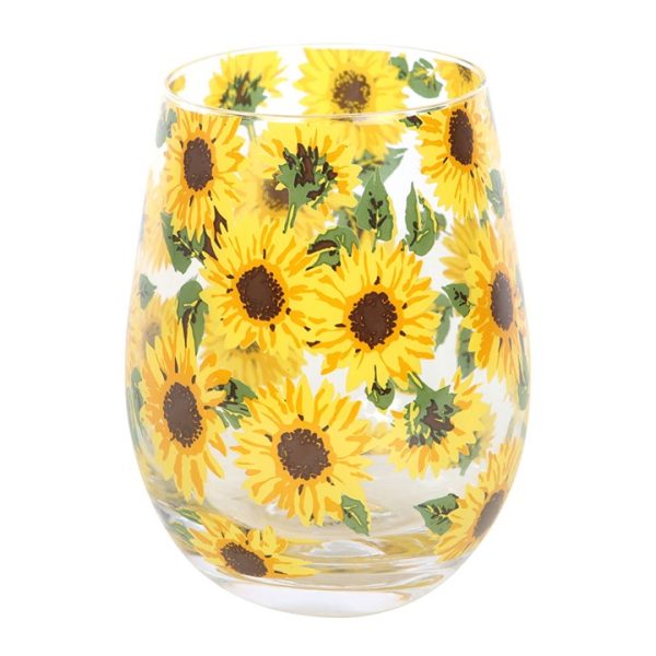 Sunflower Print Stemless Glass - Image 2