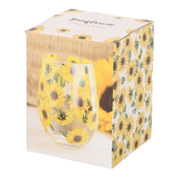 Sunflower Print Stemless Glass - Image 4