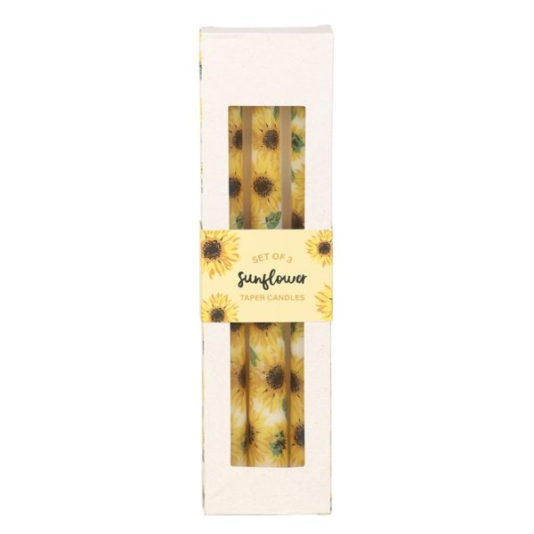 Set of 3 Sunflower Taper Candles - Image 3