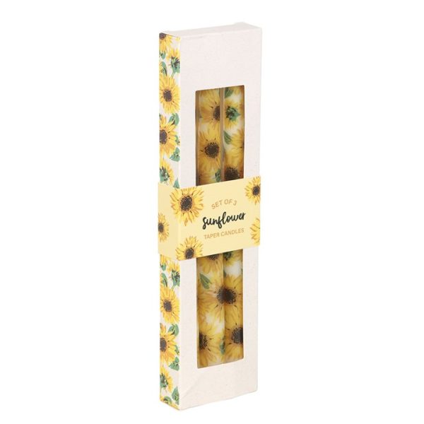 Set of 3 Sunflower Taper Candles - Image 4