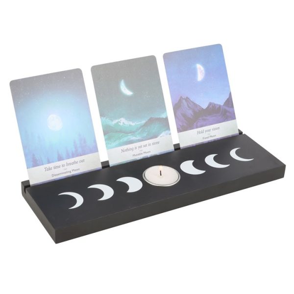 Black Moon Phase Tarot Card Stand Tealight Holder - Image 2