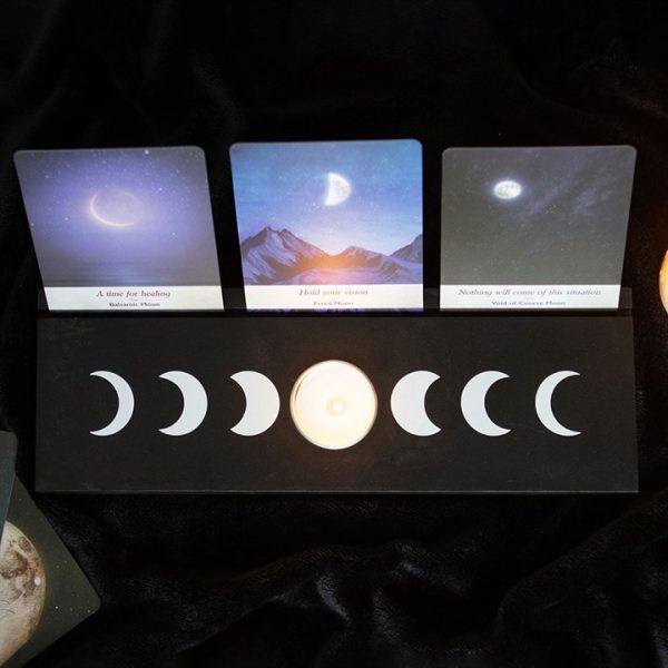 Black Moon Phase Tarot Card Stand Tealight Holder - Image 6