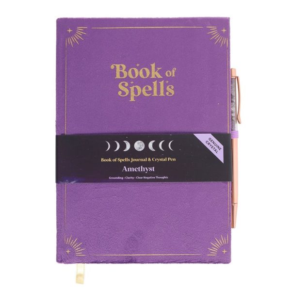 Book of Spells Journal with Amethyst Crystal Pen - Image 2