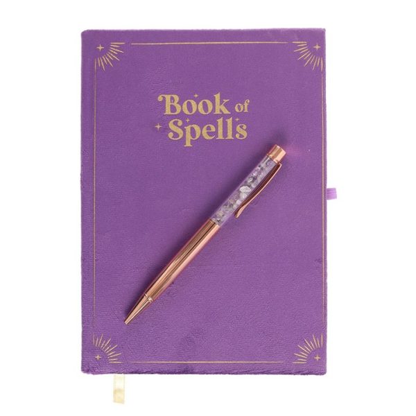 Book of Spells Journal with Amethyst Crystal Pen - Image 3
