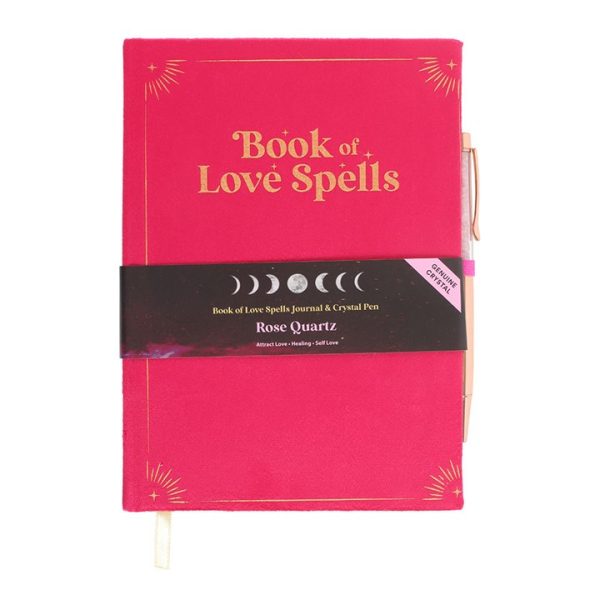Book of Love Spells Journal with Rose Quartz Crystal Pen - Image 2