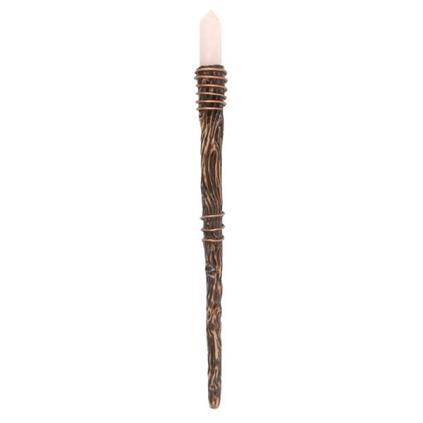 Thin Romance Rose Quartz Crystal Wand - Image 2